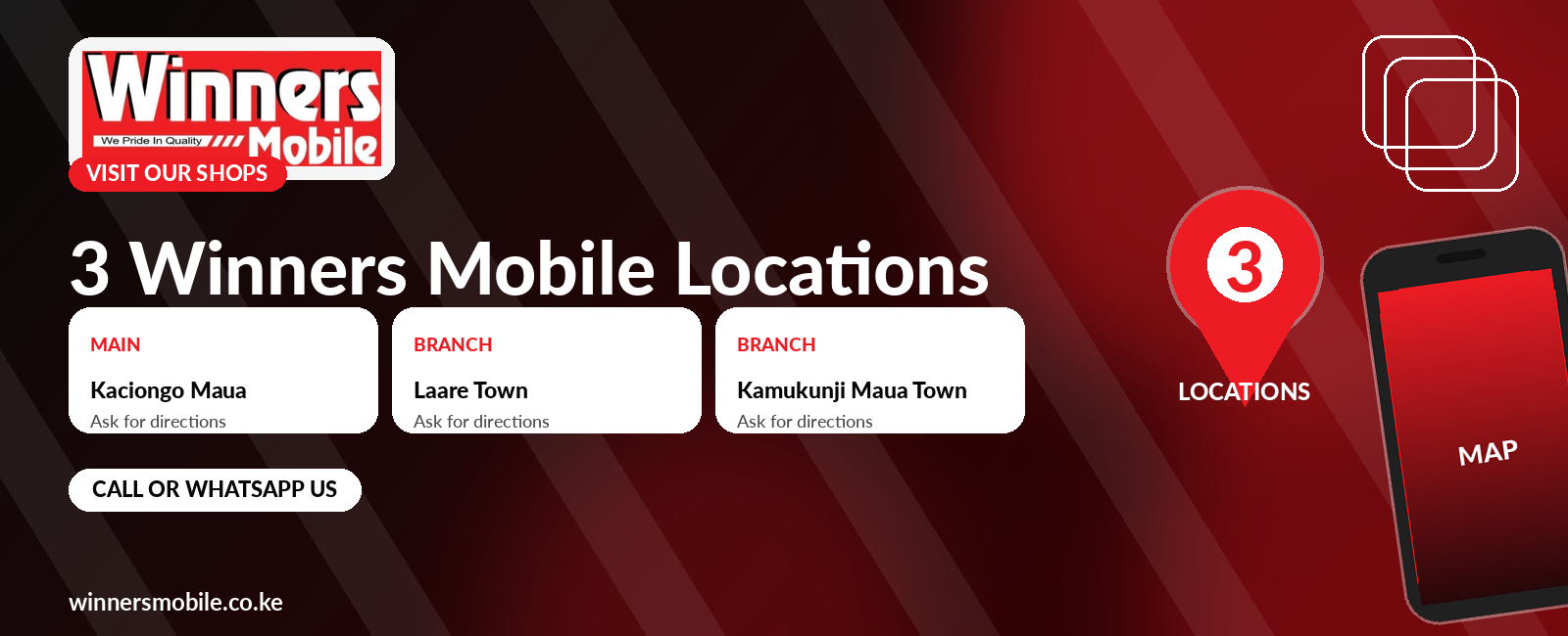 Visit our 3 locations